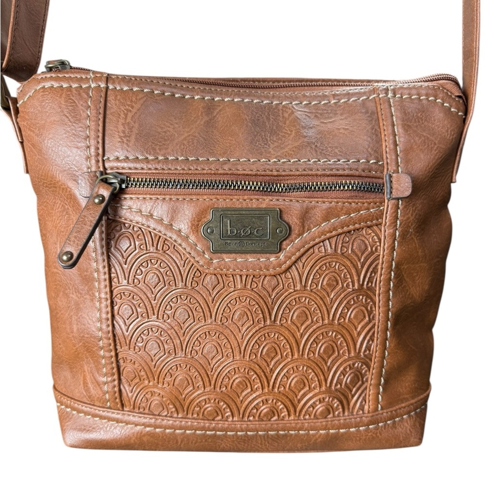 B.O.C. Brown Embossed‎ Crossbody Bag